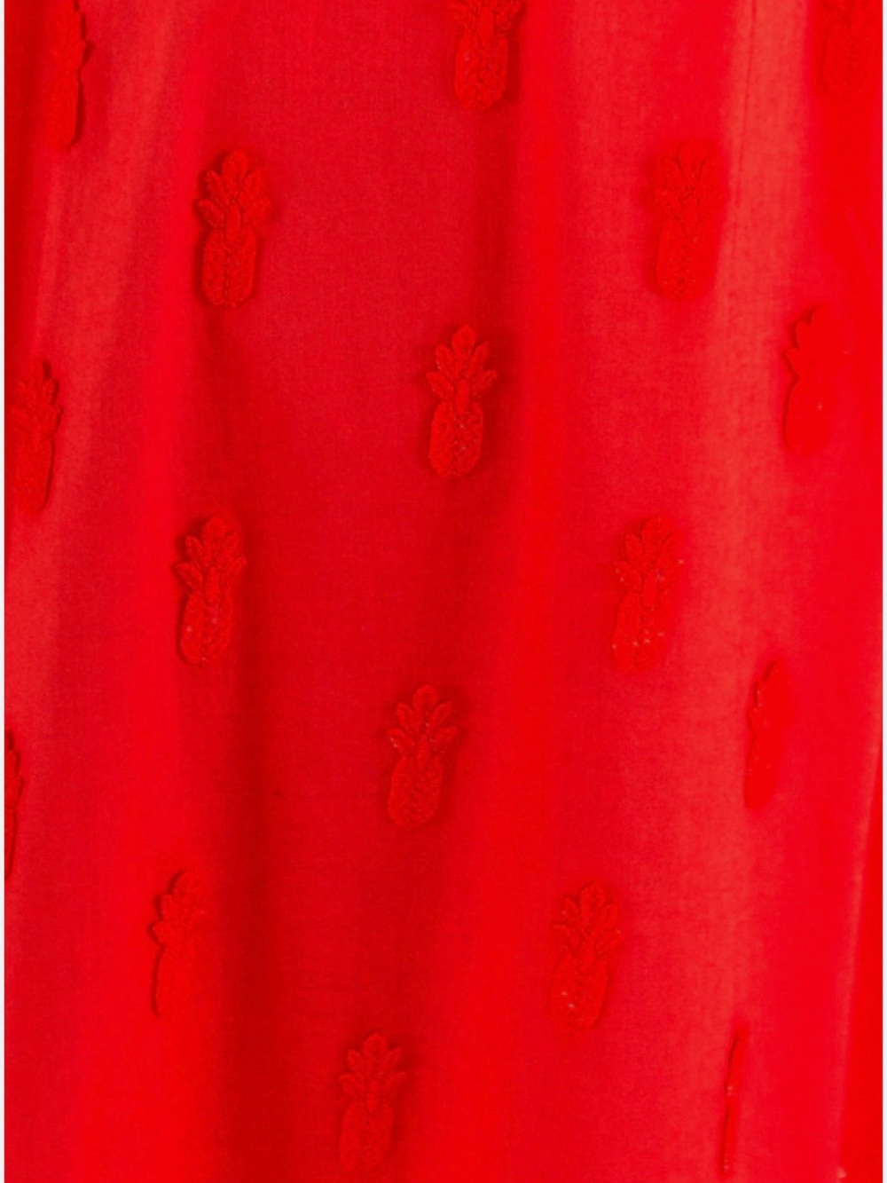 Red Ruffle Midi Dress with Front Bow - Picture 4 of 8